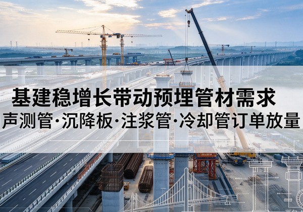 盈江基建稳增长带动预埋监测管材需求，声测管、沉降板、注浆管订单持续放量